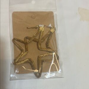 Gold Star Hoop Earrings Handmade just like the necklace in Brazil 🇧🇷